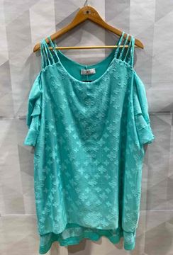 Picture of PLUS SIZE CHIFFON SHORT SLEEVE TUNIC
